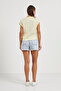 Women's Stone Patterned Sleeveless Summer Yellow Loose T-Shirt - 5