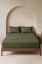 Khaki Cotton Lu Double Fitted Sheet 160X200