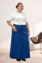 2109 Denim Skirt with Button Detail - Dark Blue - 3