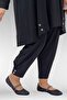 67041 Plus Size Button Detailed Combed Cotton Trouser Suit - Black - 2