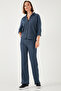 Slim Fit High Waist Wide Leg Textured Trousers Pants 5865944