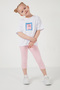 Cotton Crew Neck Short Sleeve Tights Top and Bottom Set Girl's SET6212005 - 2