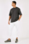 Cotton Oversize Crew Neck Basic T Shirt Men's T Shirt 5902365 - 5