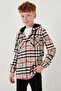 Hooded Double Pocket Plaid Lumberjack Shirt Boy's Shirt Cf25W81786 - 7
