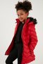 Plush Lined Faux Fur Collar Removable Hooded Winter Girl's Coat 5766041 - 2