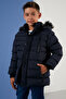 Plush Lined Inside, Removable Hood, Winter Coat with Pockets for Boys, Boy's Coat 5760024