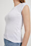 Women's Crew Neck Short Sleeve White Crop T-Shirt - 4
