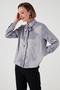 Regular Fit Satin Shirt with Tie Detail Shirt 611Go00159 - 4