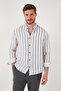 Band Collar Striped 100% Cotton Regular Fit Shirt Men's Shirt Cf23s126828 - 6