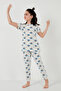 100% Cotton Crew Neck Short Sleeve Pajamas Set Girl's Suit6651004 - 2