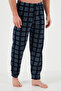 Plaid Regular Fit Buttoned Crew Neck Winter Fleece Pajama Set Men's PAJAMA SET 609 - 5