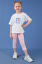 Cotton Crew Neck Short Sleeve Tights Top and Bottom Set Girl's SET6212005 - 6