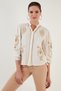 Embroidered Three-Quarter Sleeve Mandarin Collar Cotton Muslin Shirt SHIRT 611BZ0044 - 4