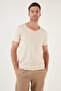 100% Cotton Slim Fit V-Neck Basic T Shirt Men's T SHIRT 5412001 - 4
