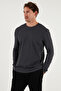 قميص قطني برقبة دائرية قصة ضيقة للرجال SWEAT 5905073 - 5