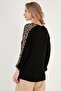 Leopard Patterned Cuffed Crew Neck Blouse Bluz 5863809 - 5