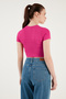 Short Sleeve Slim Fit Crop Blouse Blouse with Ribbed Waist Detail5864211 - 7