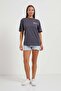 Women's Cat Back Print Summer Smoked Oversize T-Shirt - 3