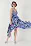 Patterned Asymmetrical Cutout Regular Fit Midi Length Sling Dress Dress 5866126 - 4