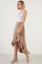 Flounced Midi Length Slit Skirt Women's Skirt 6058387 - 6