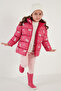 Printed Soft Fleece Hooded Puffer Coat Girl's Coat 5763001 - 4