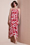 Print Midi Length Oversize Fit Tie Drawstring Crew Neck Dress Dress 5869009 - 2