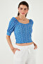 Three Quarter Sleeve Wide Neck Blouse Bluz 5869001 - 5