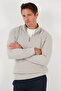 Cotton Relaxed Fit Half Zipper Crew Neck Knitted Sweat Men's Sweat 5901076 - 3