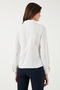 Rhinestone Regular Fit Shirt Collar Zip up Blouse Bluz 611Bz0493 - 7