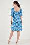 Gathered Front V-Neck Sleeves Elastic Dress DRESS5865070 - 6