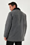 Regular Fit Detachable Fur Collar Detailed Lined Cashmere Coat Men's Coat 58400217 - 7