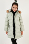 Plush Lined Removable Hooded Water Resistant Coat Girl's COAT 5761910 - 4