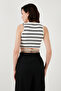 Striped Slim Fit Crop Top with Tie Detail 5865715 - 6