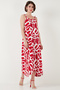Print Midi Length Oversize Fit Tie Drawstring Crew Neck Dress Dress 5869009 - 3