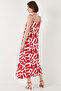 Print Midi Length Oversize Fit Tie Drawstring Crew Neck Dress Dress 5869009 - 7