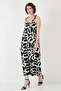 Print Midi Length Oversize Fit Tie Drawstring Crew Neck Dress Dress 5869009 - 5