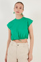 Crew Neck 100% Cotton Crop T Shirt T SHIRT5865587 - 3