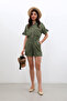 Women's Short Sleeve Jean Shorts Jumpsuit