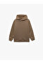 Oversize Hooded Long Sleeve Basic Hooded Sweatshirt - 5