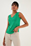 Thick Strap V-Neck Blouse Bluz 5864384 - 6