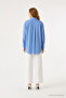 Striped lace detail classic collar blue tunic 1625 - 3