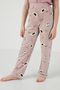 Printed Elastic Waist Shirt Collar Short Sleeve Pajama Set Girls' Pajama Set 6576001 - 4