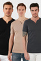 Cotton Button Detailed Regular Fit V-Neck 3-Pack t Shirt Men's t Shirt 5902122S3