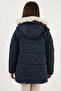 Plush Lined Hooded Puffer Coat Girl's Coat 6035034 - 6