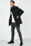 معطف صوف للرجال بقصة مريحة مزود بأزرار وياقة واقفة، باللون COAT - 5840099 - 4