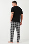 Plaid Cotton Elastic Waist Regular Fit Short Sleeve Pajama Set Men's Pajama Set 65720 - 5