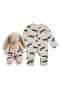 Little Nomad Crocodile Patterned Men's Beige Rabbit Set