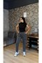 Women's Elastic Waist Zipper Pocket Trousers BRC1402 Anthracite - 3