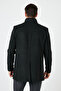 معطف صوف للرجال بقصة مريحة مزود بأزرار وياقة واقفة، باللون COAT - 5840099 - 5