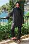 Aller Detailed Hijab Swimsuit Black - 7